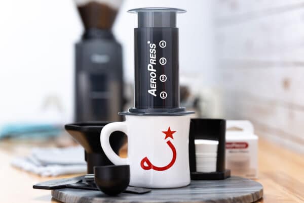 AeroPress on top of Ritual diner mug
