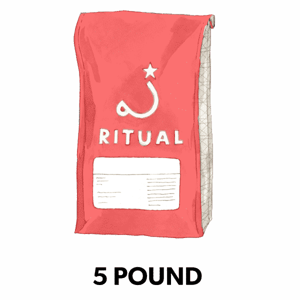 5lb red coffee bag illustration