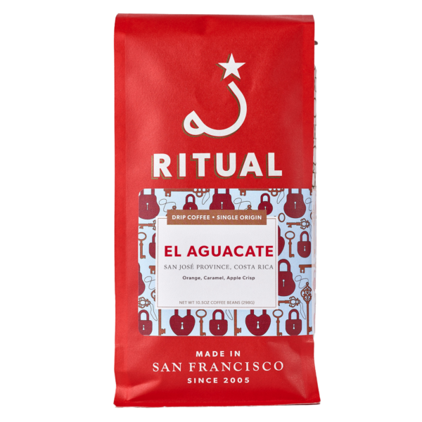 Red bag of El Aguacate drip coffee