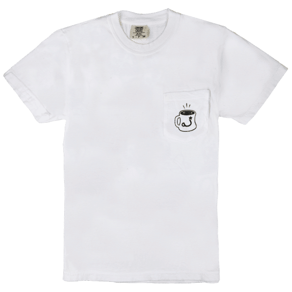 Front of White Roaster shirt