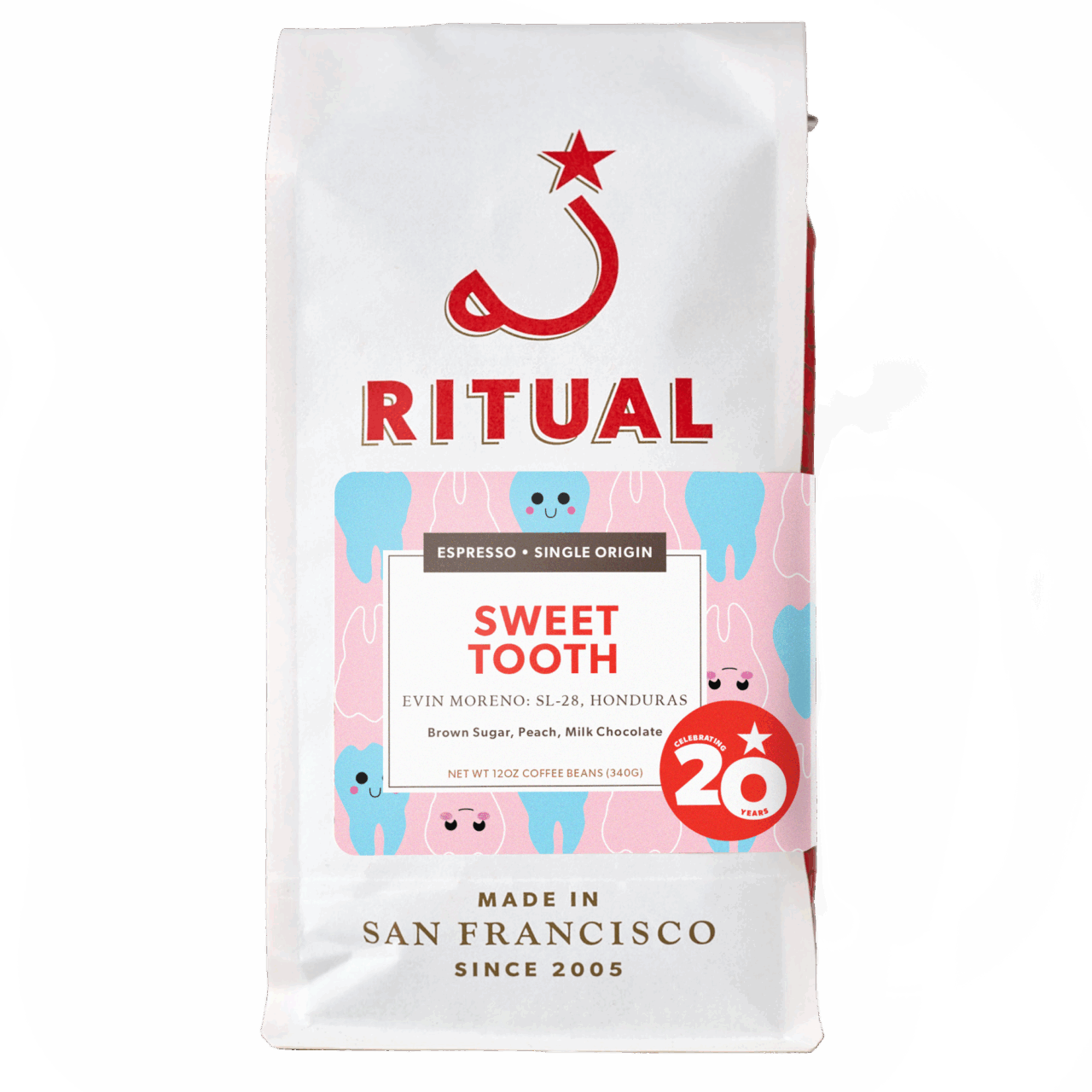 12oz bag of Sweet Tooth Evin Moreno SL-28 espresso