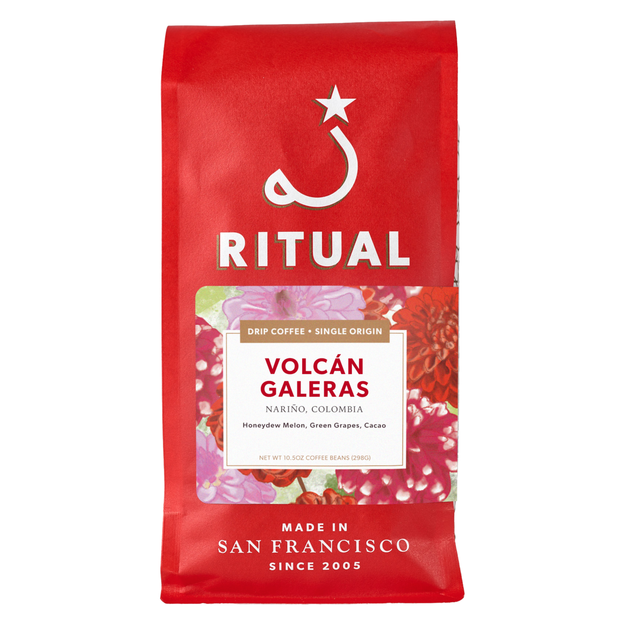 10.5oz bag of Volcán Galeras, Colombia drip coffee